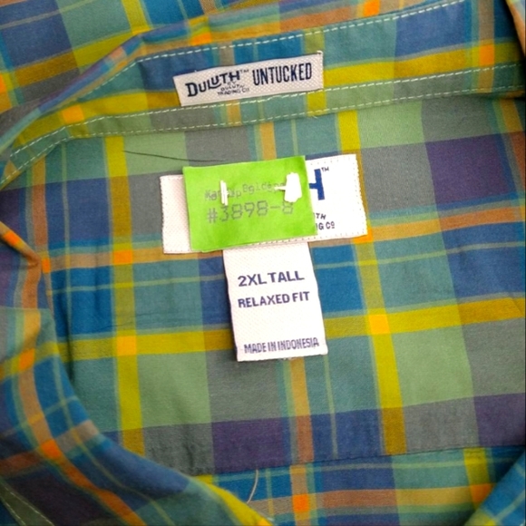 DULUTH TRADING Co Big&Tall Button Down Short Sleeve Shirt Relaxed Fit Size 2XLT - Picture 3 of 5